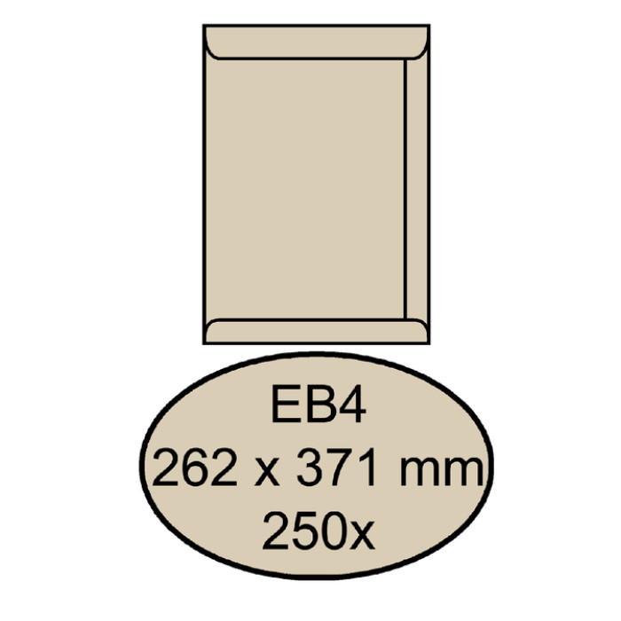 Envelop Quantore akte EB4 262x371mm cremekraft 250 stuks