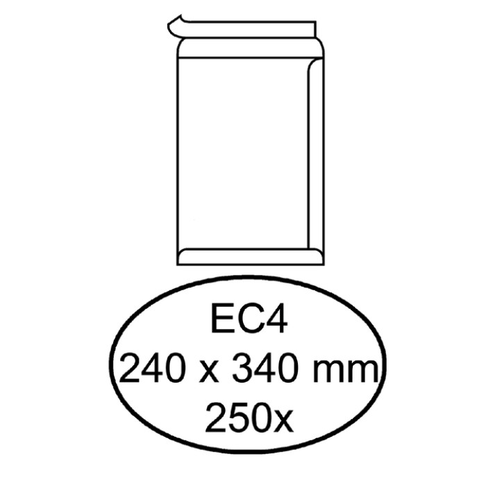 Envelop Hermes akte EC4 240x340mm zelfklevend wit doos à 250 stuks