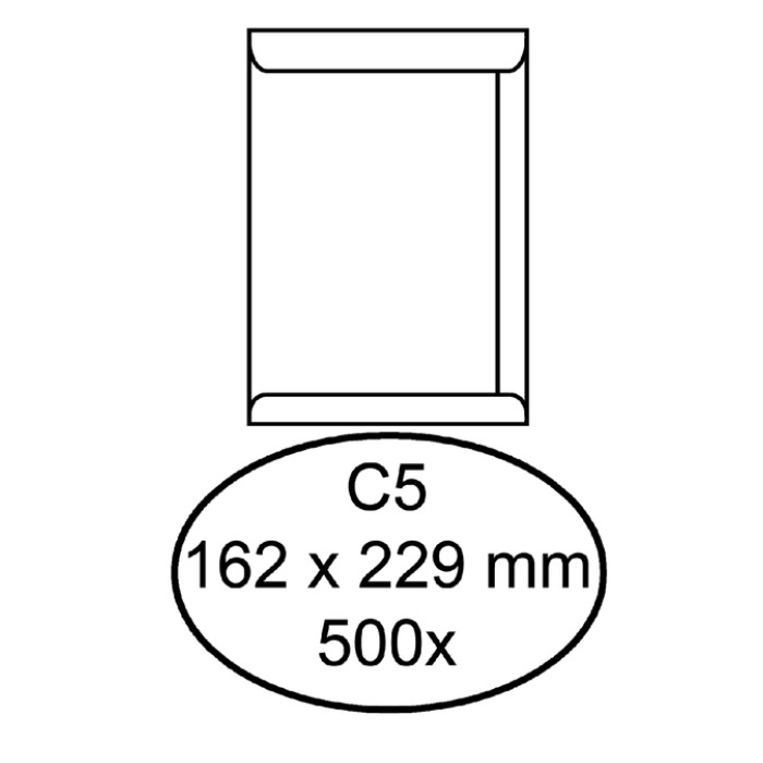 Envelop Quantore akte C5 162x229mm wit 500 stuks