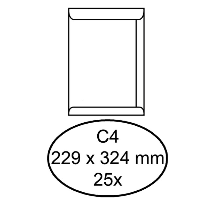 Envelop Hermes akte C4 229x324mm gegomd wit pak à 25 stuks