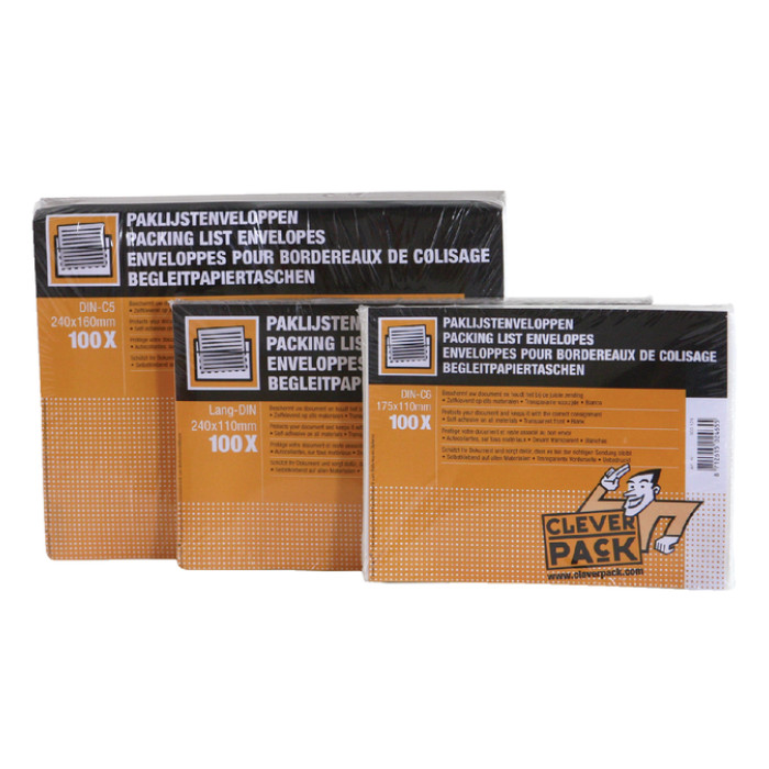 Paklijstenvelop CleverPack zelfklevend onbedrukt 165x112mm pak à 100 stuks