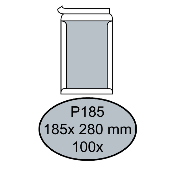 Envelop Quantore bordrug P185 185x280mm zelfklevend wit 100 stuks