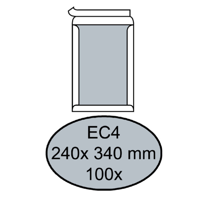 Envelop Quantore bordrug EC4 240x340mm zelfklevend wit 100 stuks
