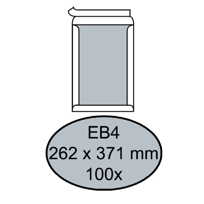 Envelop Quantore bordrug EB4 262x371mm zelfklevend wit 100 stuks