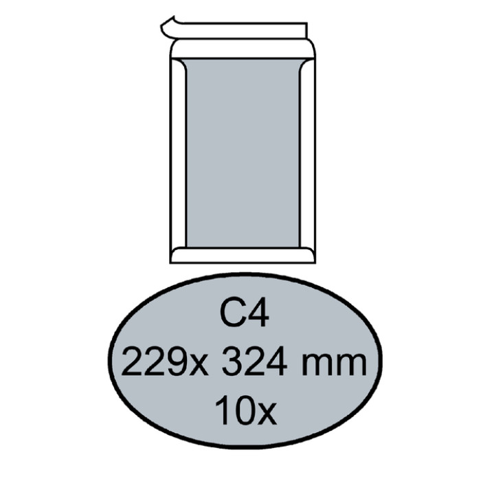 Envelop Quantore bordrug C4 229x324mm zelfklevend wit 10 stuks