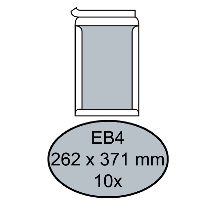 Envelop Quantore bordrug EB4 262x371mm zelfklevend wit 10 stuks