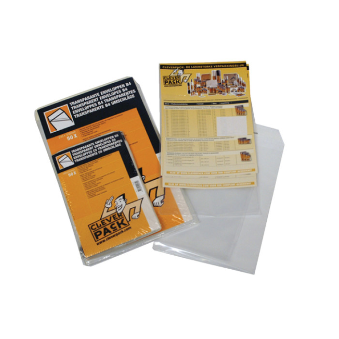 Envelop CleverPack akte B4 245x350mm zelfklevend transparant 50 stuks
