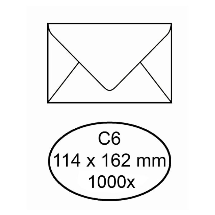 Envelop IEZZY bank C6 114x162mm gegomd wit 1000 stuks