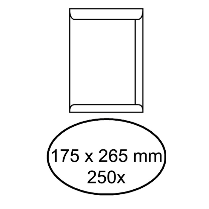Envelop akte IEZZY 175x265mm zelfklevend 100gr wit 250 stuks