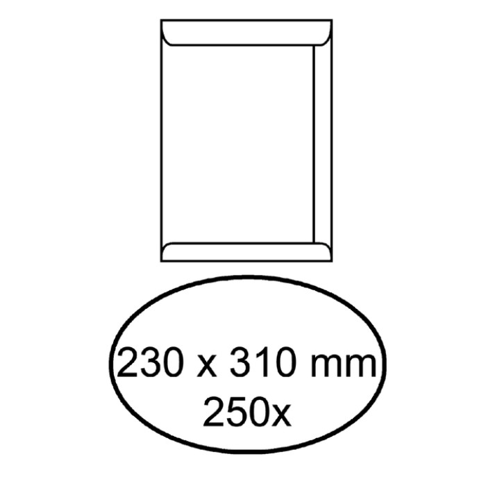 Envelop akte IEZZY 230x310mm zelfklevend 100gr wit 250 stuks