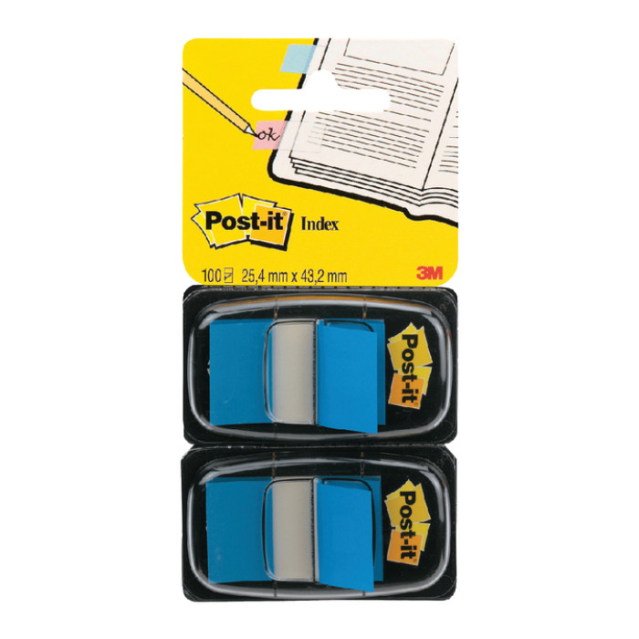 Indextabs Post-it 680 25.4x43.2mm duopack blauw 2x 50 tabs
