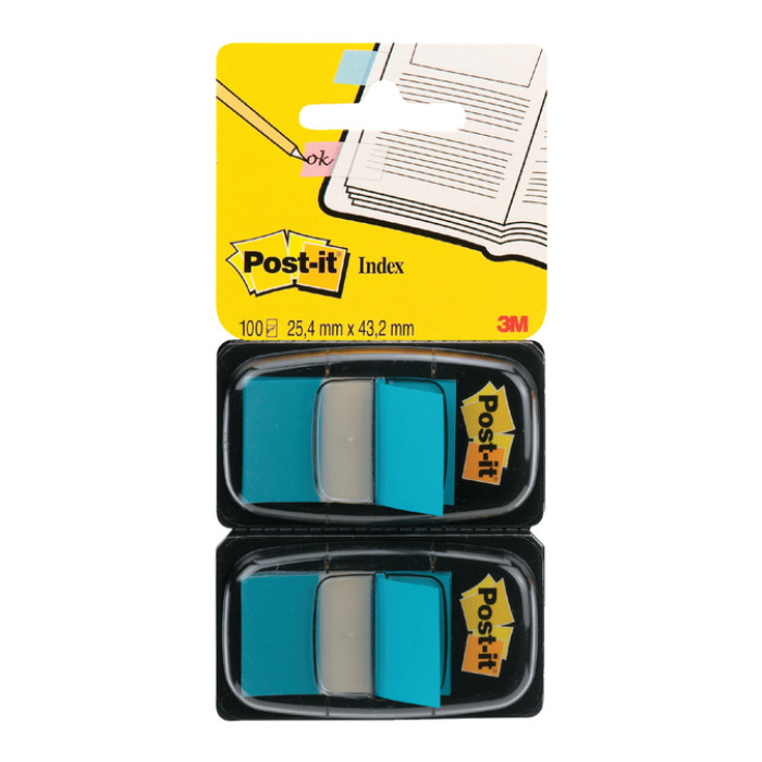 Indextabs Post-it 680 25.4x43.2mm duopack blauw 2x 50 tabs