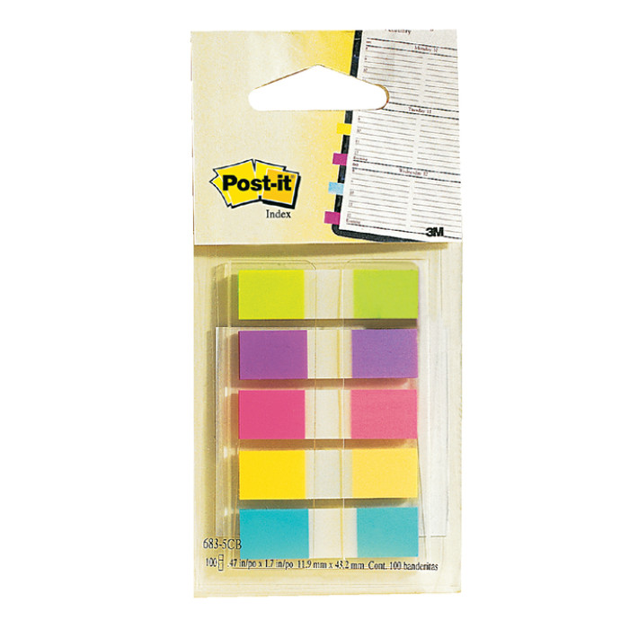 Indextabs Post-it 6835 11.9x43.1mm assorti 100 tabs