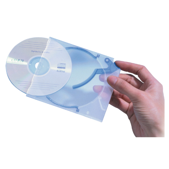 Cd opbergbox Quickflip standaard blauw 5 stuks