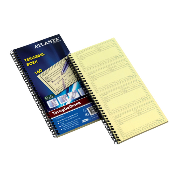 Terugbelboek Djois Atlanta recycled papier 74x128mm 160 notities 40vel