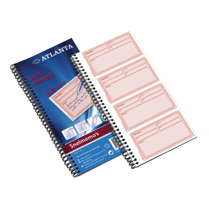 Snelmemo Djois Atlanta 74x125mm 160 notities in tweevoud wit