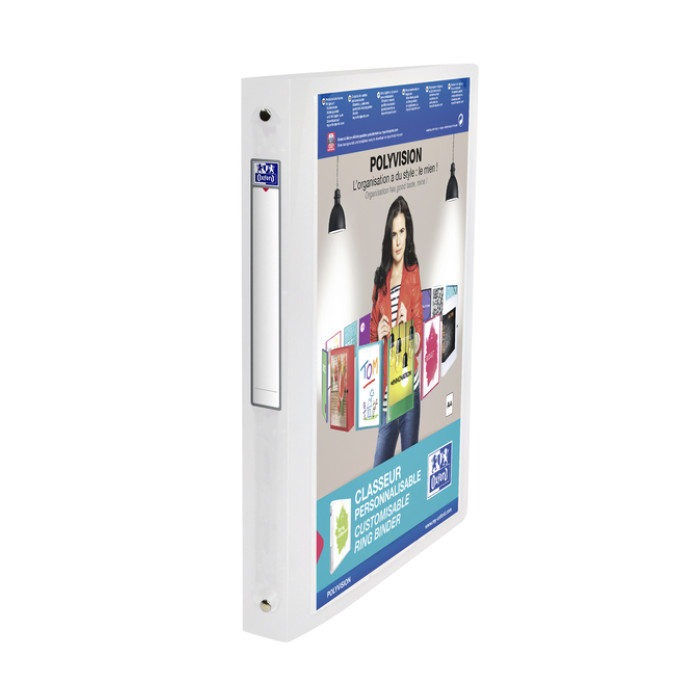 Presentatieringband Oxford Polyvision A4 4-rings O-mech 30mm rug transparant