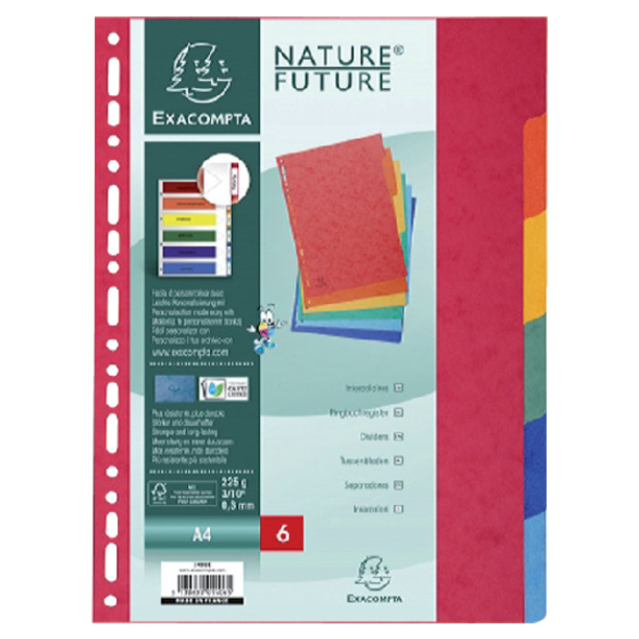 Tabbladen Exacompta 225x297mm 11-gaats 6-delig glanskarton