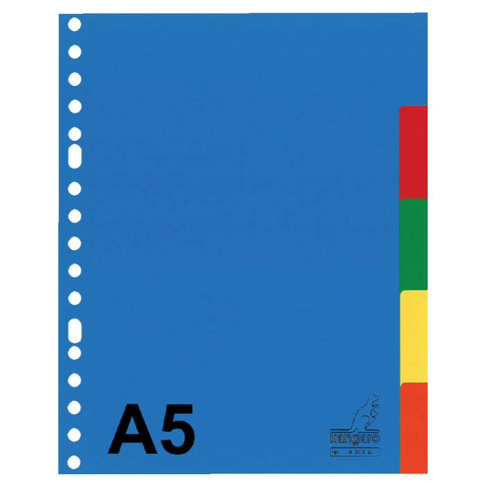 Tabbladen Kangaro A5 17-gaats A505M 5-delig assorti PP