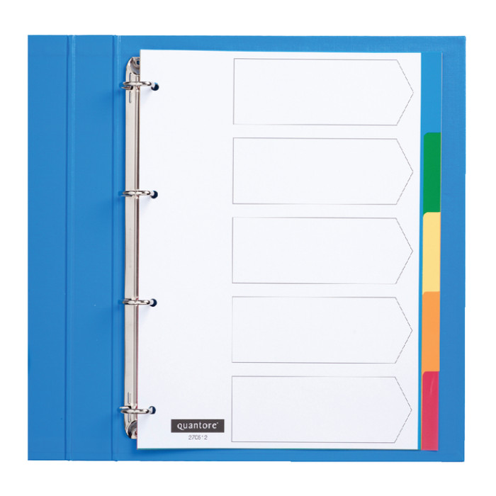 Tabbladen Quantore 4-gaats 5-delig assorti tabs PP