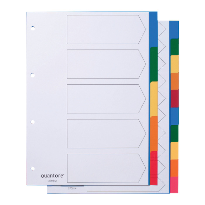 Tabbladen Quantore 4-gaats 5-delig assorti tabs PP