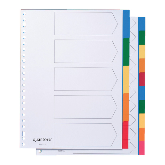 Tabbladen Quantore 23-gaats 5-delig assorti tabs PP