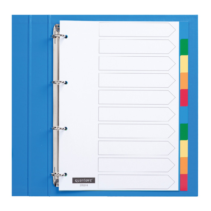 Tabbladen Quantore 4-gaats 10-delig assorti tabs PP