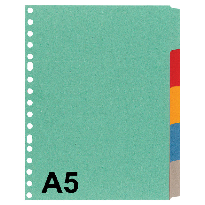 Tabbladen Kangaro A5 17-gaats P505M 5-delig assorti karton