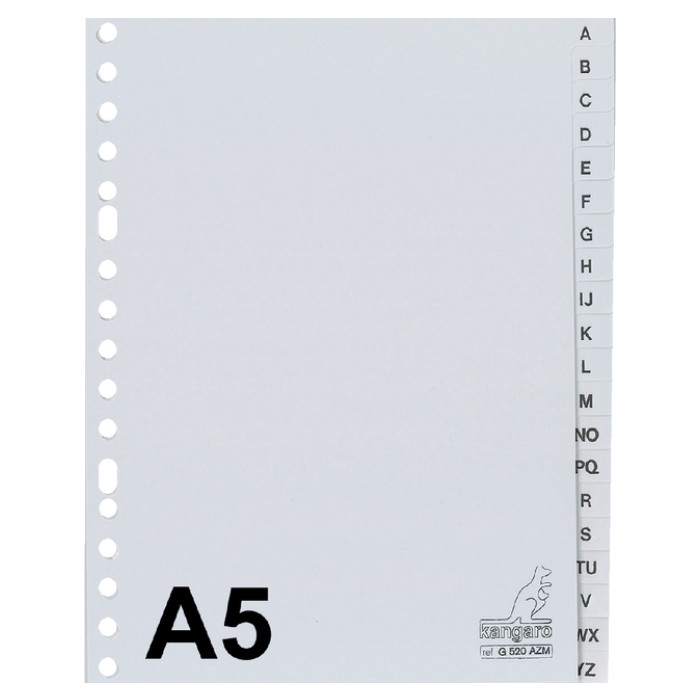 Tabbladen Kangaro A5 17-gaats G520AZM alfabet grijs PP