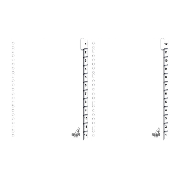 Tabbladen Kangaro 23-gaats PK412CM 1-12 genummerd karton