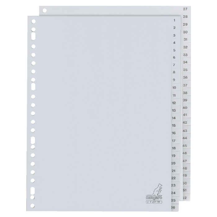 Tabbladen Kangaro 23-gaats G452CM 1-52 genummerd grijs PP