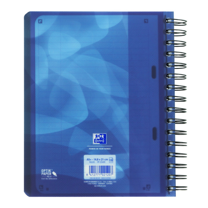 Projectboek Oxford School A5+ lijn 6-gaats 240 pagina's 80gr blauw
