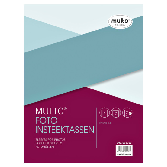 Fototas Multo A4 23-gaats 2-vaks 148x210mm PP mat 10 stuks