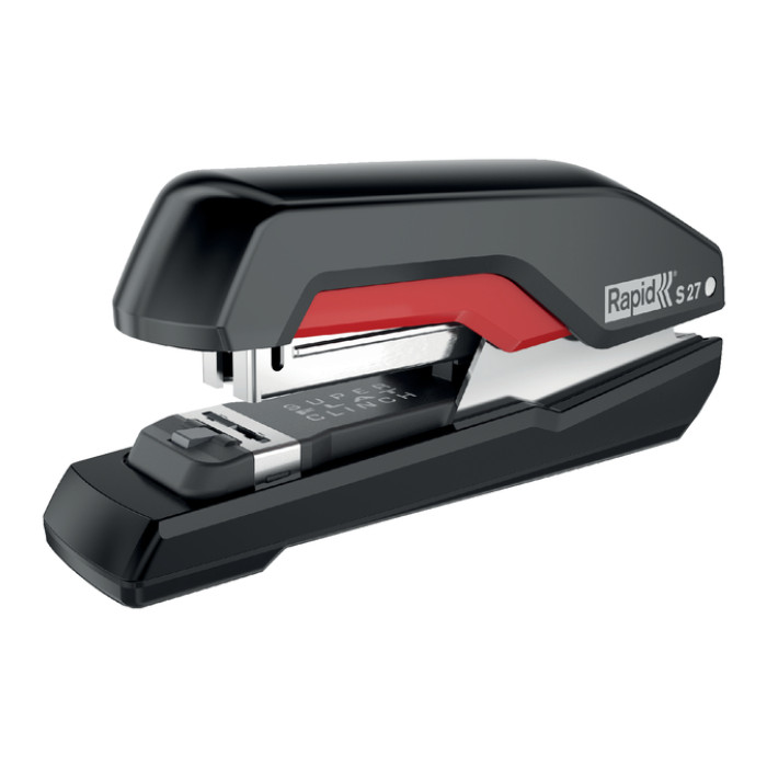 Bureaunietmachine Rapid Supreme half-strip s27 30 vel zwart/rood