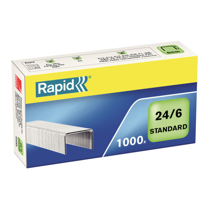 Nieten Rapid 24/6 gegalvaniseerd standaard 1000 stuks