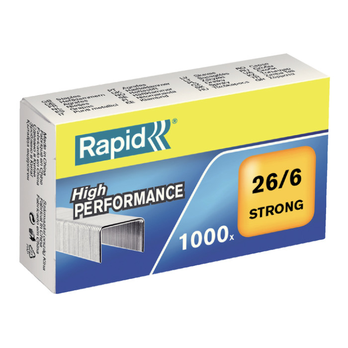 Nieten Rapid 26/6 gegalvaniseerd strong 1000 stuks