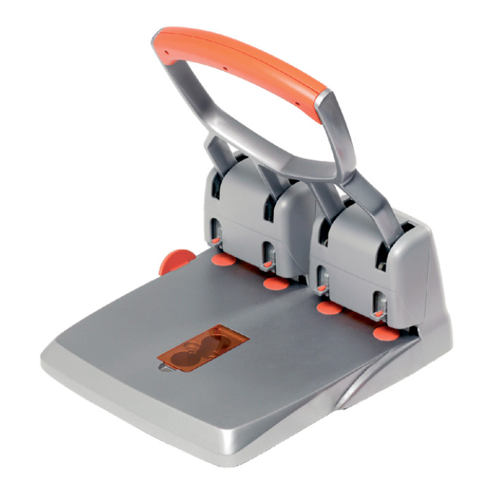 Perforator Rapid Supreme HDC150/4  heavy duty  4-gaats 150 vel zilver/oranje