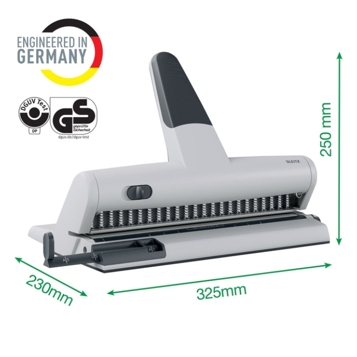 Perforator Leitz 5115 heavy duty 23 gaats zilver