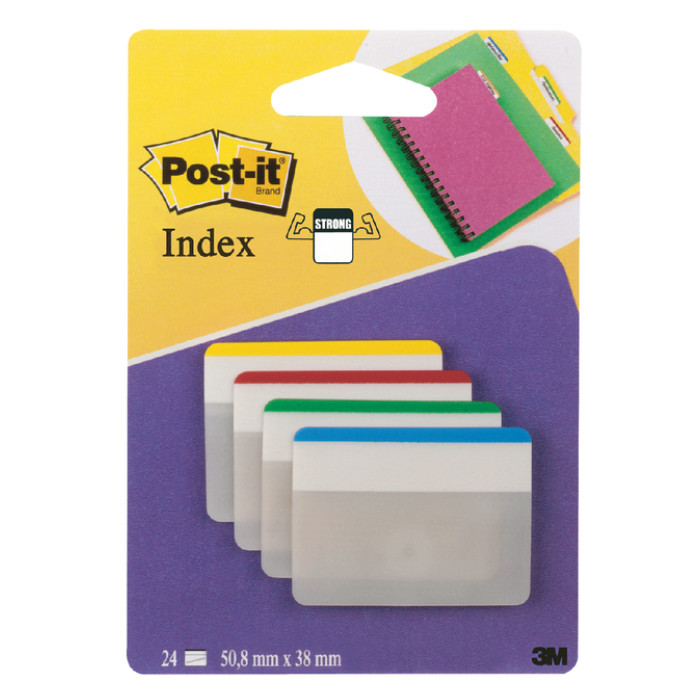 Indextabs Post-it 686F1 38x50.8mm strong recht assorti 24 tabs