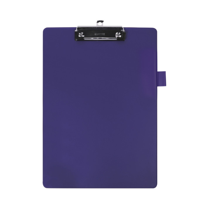 Klembord Quantore A4 staand PVC blauw met 100mm klem + penlus
