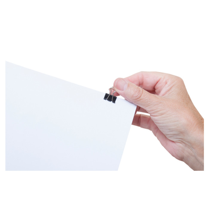 Papierklem MAUL 213 foldback 13mm zwart 12 stuks