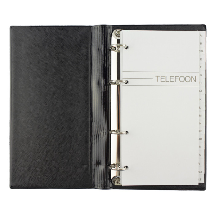 Telefoonalbum Kangaro 215x130mm A-Z 4-rings zwart