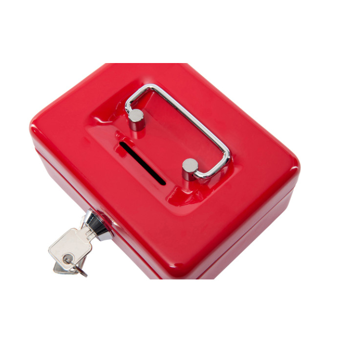 Geldkist MAUL met muntgleuf en slot 125x95x60mm rood
