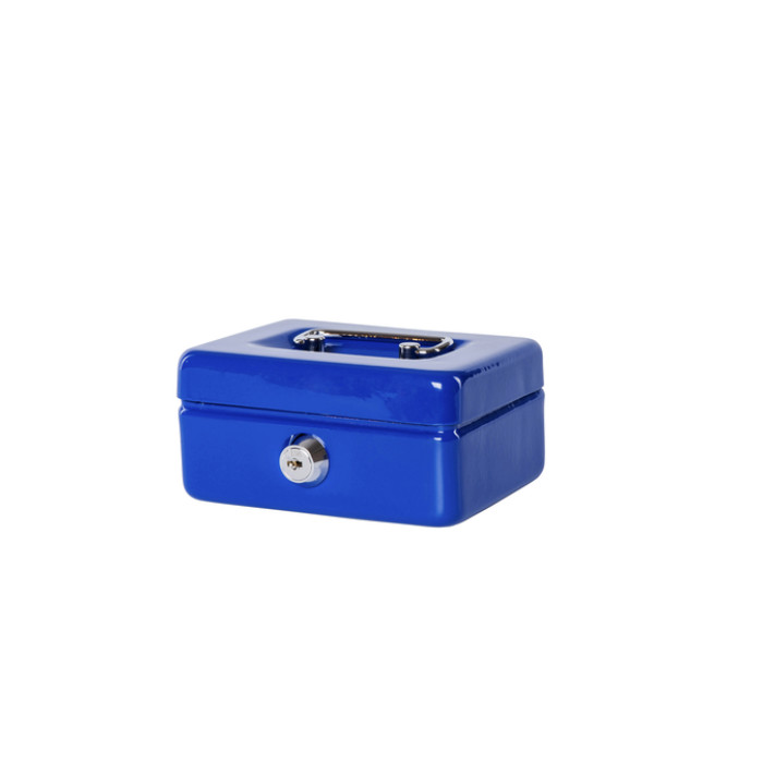 Geldkist MAUL met muntgleuf en slot 125x95x60mm blauw