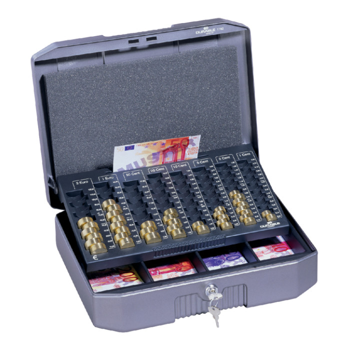 Geldkist Durable 352x120x276mm donkergrijs