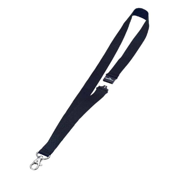 Textielkoord Durable 8137 met karabijnhaak zwart