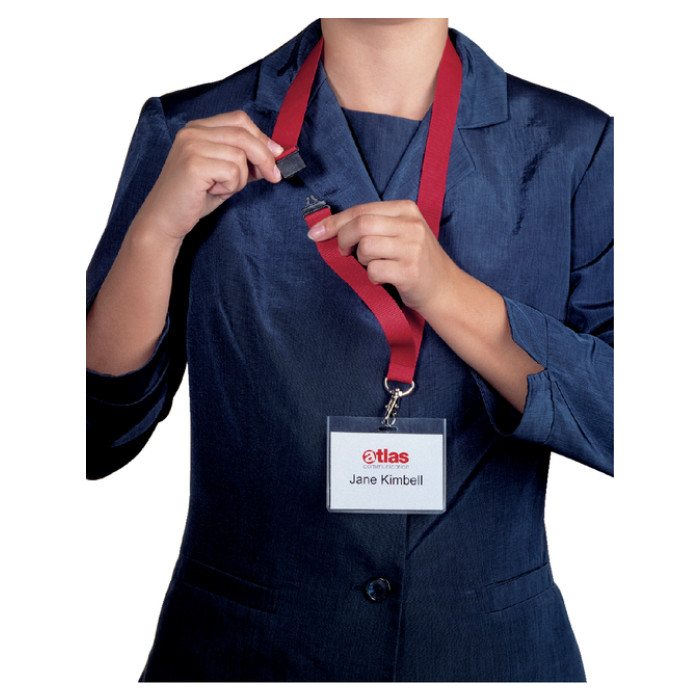 Textielkoord Durable 8137 met karabijnhaak rood