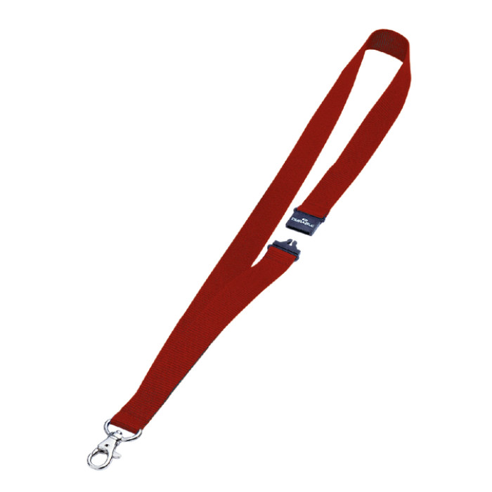 Textielkoord Durable 8137 met karabijnhaak rood