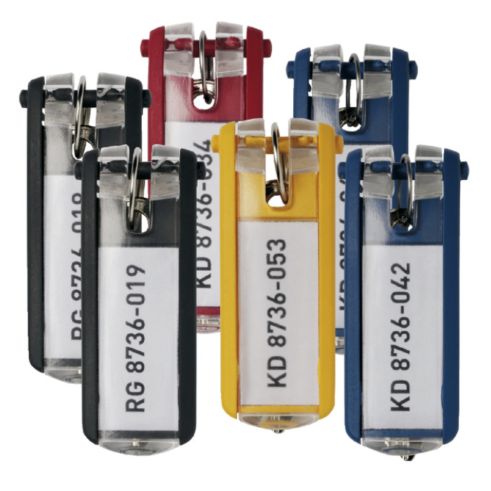Sleutellabel Durable met ring assorti 6 stuks