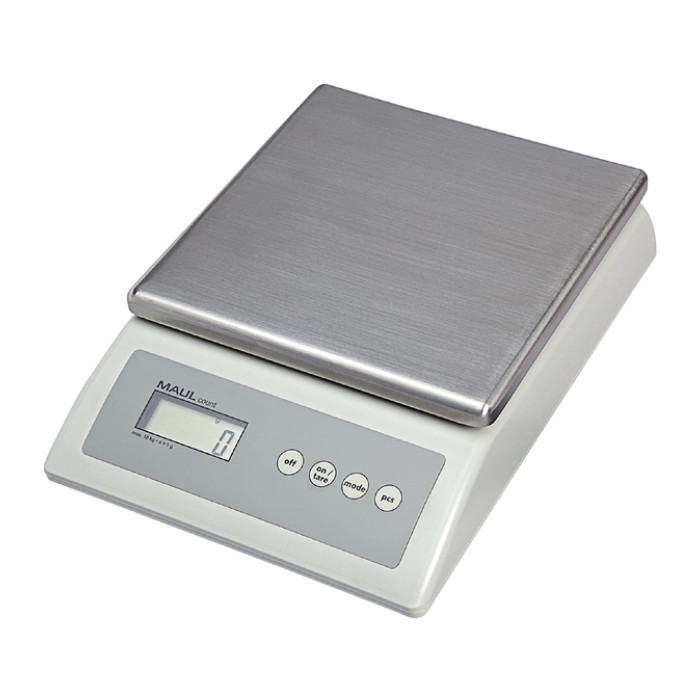 Pakketweger MAUL Count 10kg metalen plateau 17x17.5cm 220V + batterij grijs